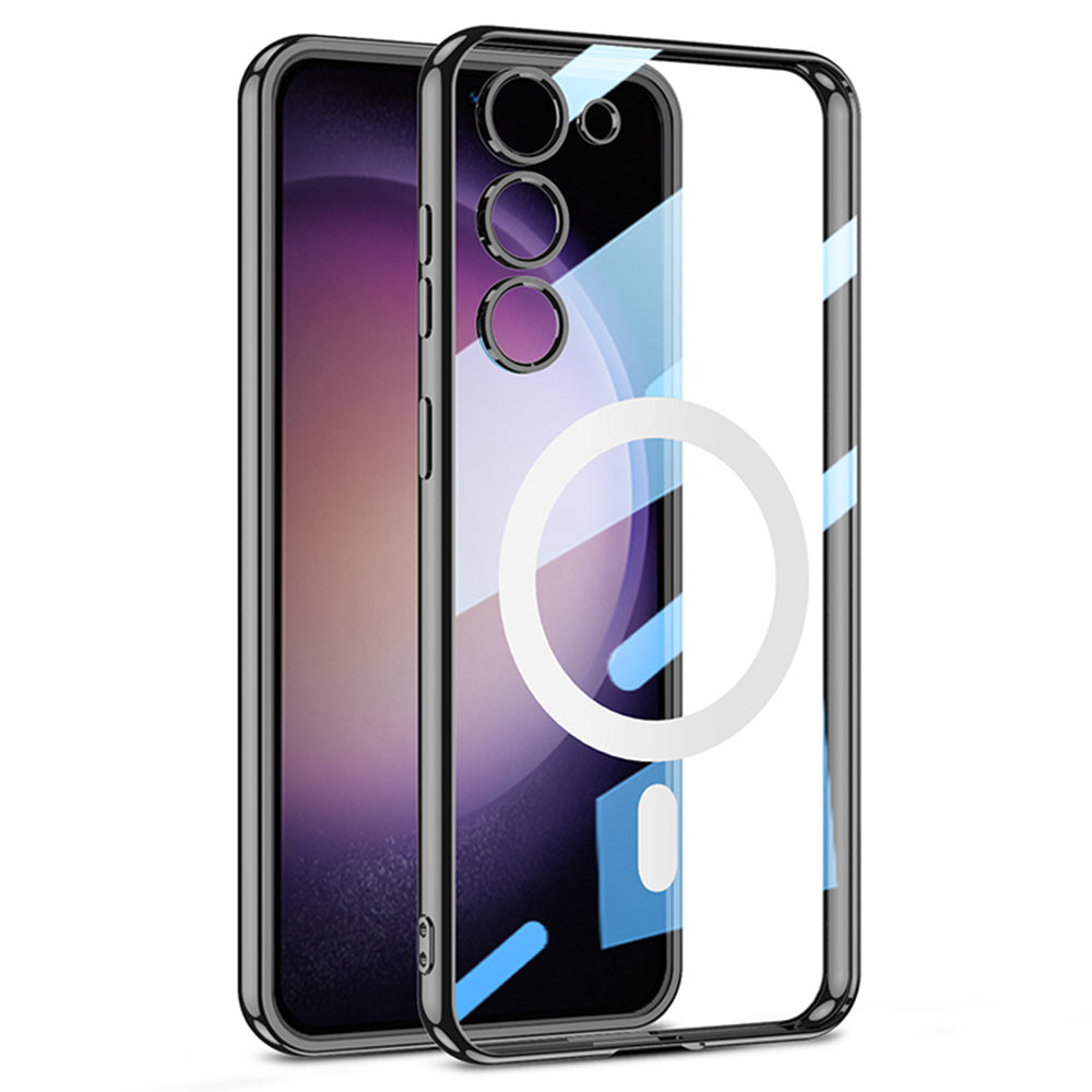 GKK Clear TPU Phone Case for Samsung Galaxy S23 Electroplating Magnetic Back Cover Compatible with MagSafe GKK Clear TPU Phone Case for Samsung Galaxy S23 Electroplating Magnetic Back Cover Compatible with MagSafe